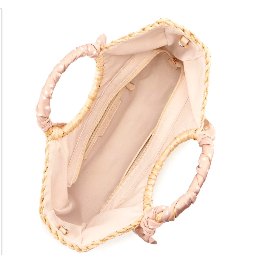 LC Lauren Conrad Half Moon Tote | Straw Bag 
Pretty Scarf Detail - Picture 4 of 4